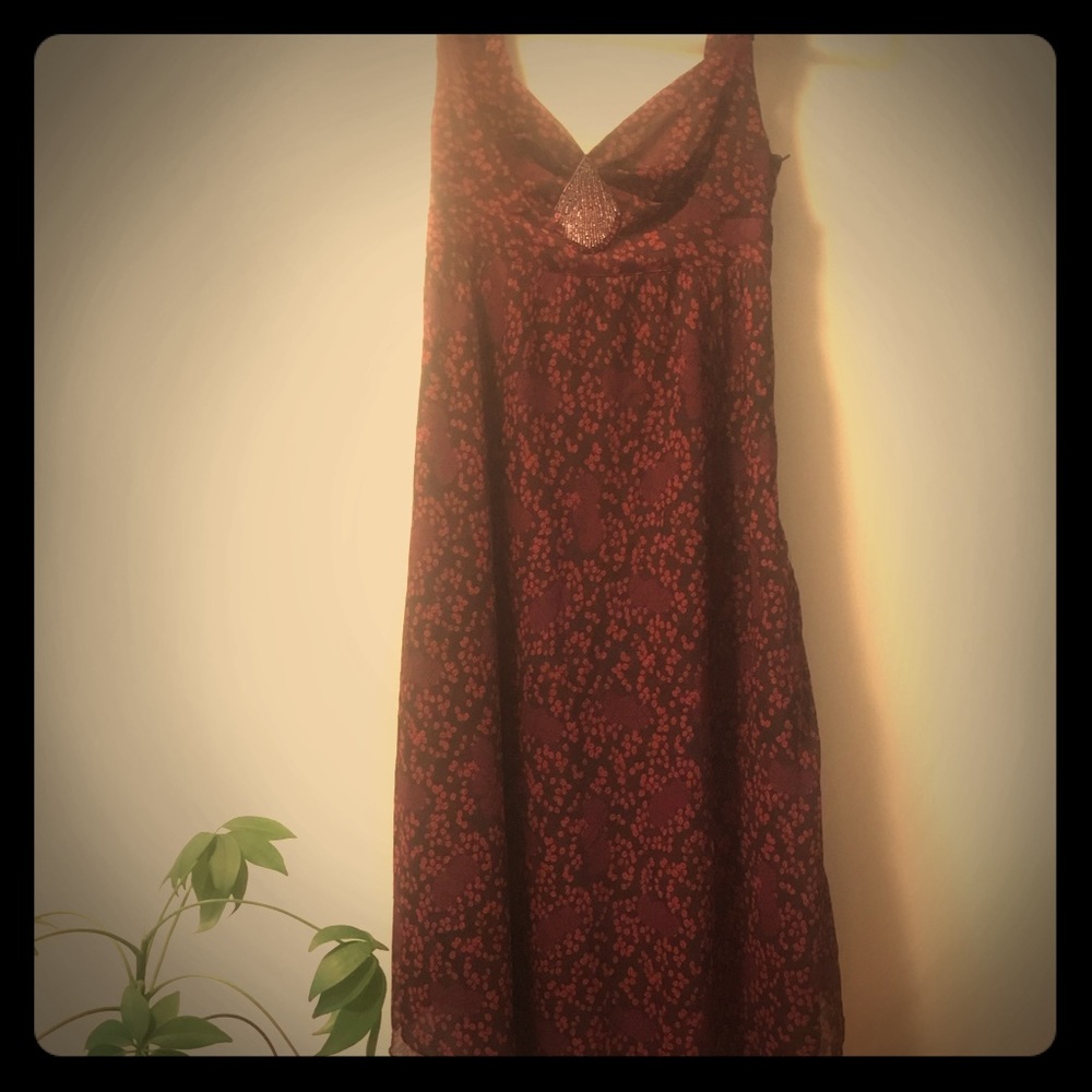 Dark purple red evening or party dress
